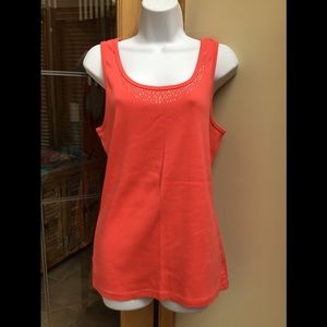 Greensource coral colored ladies tank.